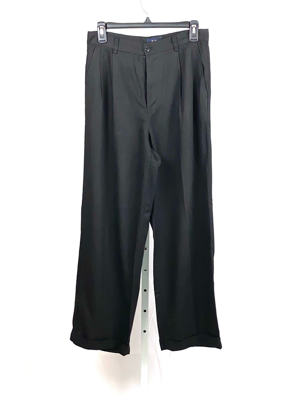 Vintage GAP Black Rayon Wide Leg Pants Womens 6A Pleated High Rise 784